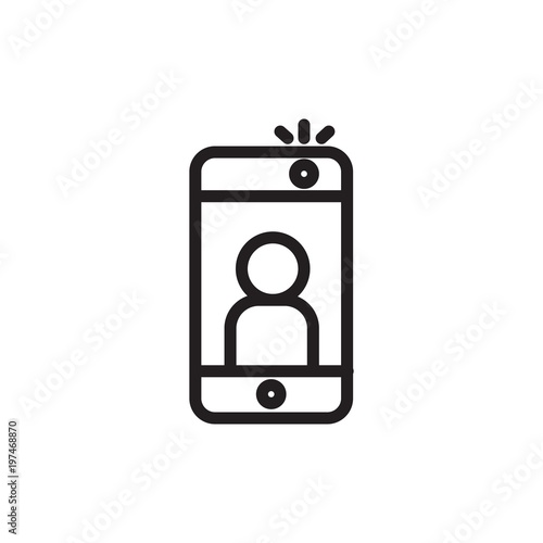 selfie camera  outlined vector icon. Modern simple isolated sign. Pixel perfect vector  illustration for logo, website, mobile app and other designs