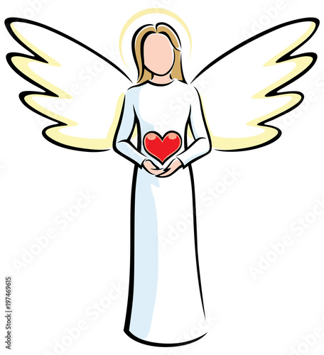 Angel Holding Heart