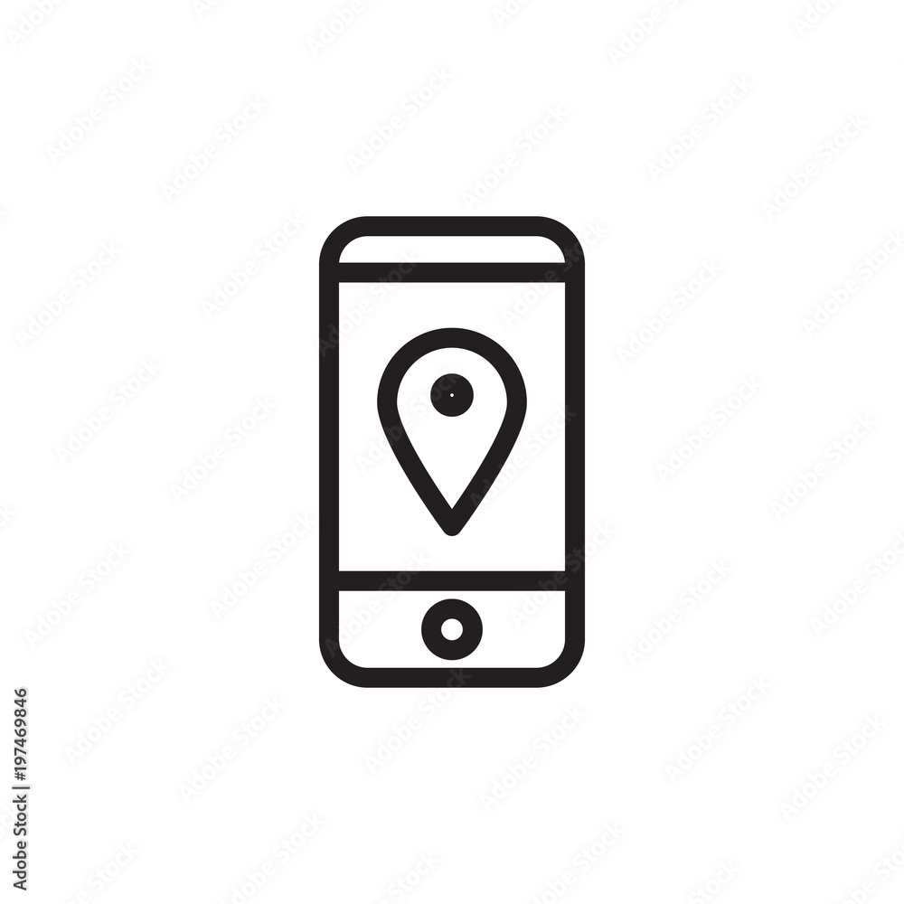 mobile location outlined vector icon. Modern simple isolated sign. Pixel perfect vector illustration for logo, website, mobile app and other designs mobile location outlined vector icon. Modern simple isolated sign. Pixel perfect vector illustration for logo, website, mobile app and other designs