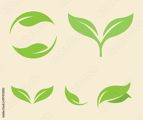 Organic food labels and elements, set for food and drink, restaurants and organic products vector illustration.