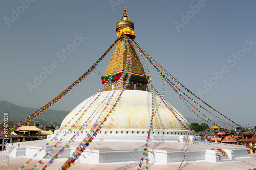 View on the Boudhanath stupa in Kathmandu, Nepal (Unesco's World Heritage site)