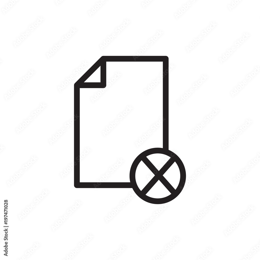 blocked file, removed file outlined vector icon. Modern simple isolated sign. Pixel perfect vector illustration for logo, website, mobile app and other designs blocked file, removed file outlined vector icon. Modern simple isolated sign. Pixel perfect vector illustration for logo, website, mobile app and other designs