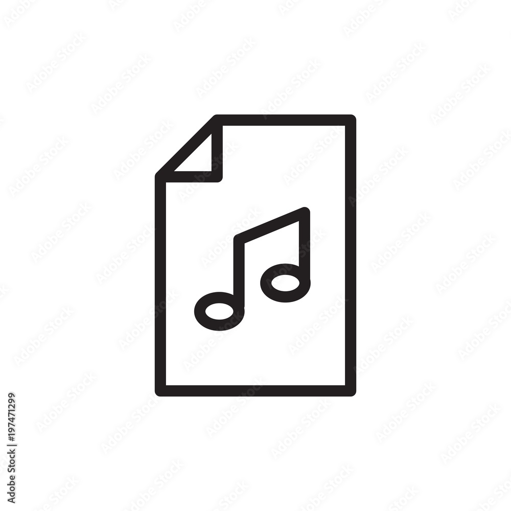 music file outlined vector icon. Modern simple isolated sign. Pixel perfect vector illustration for logo, website, mobile app and other designs music file outlined vector icon. Modern simple isolated sign. Pixel perfect vector illustration for logo, website, mobile app and other designs