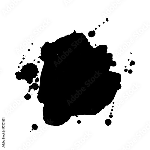 Abstract black ink blot background. Vector illustration. Grunge texture for cards and flyers design. A model for the creation of digital brushes