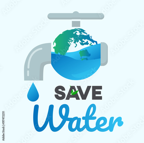 save water graphic design vector or background greeting card or poster for campaign