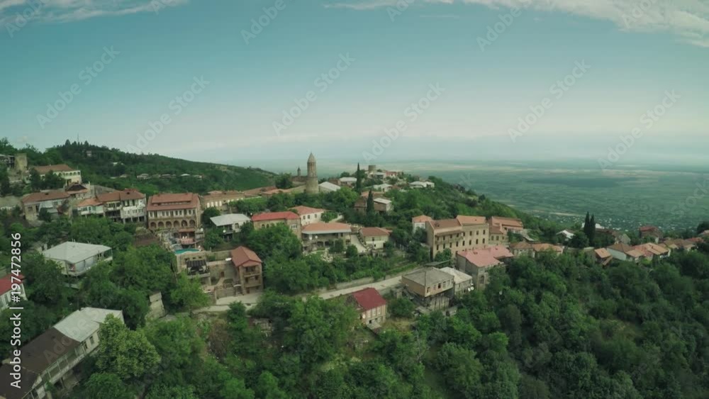 Signagi castle church Caucasus mountains river caucasian beauty nature georgia animals waterwall drone 4k Signagi castle church Caucasus mountains river caucasian beauty nature georgia animals waterwall drone 4k