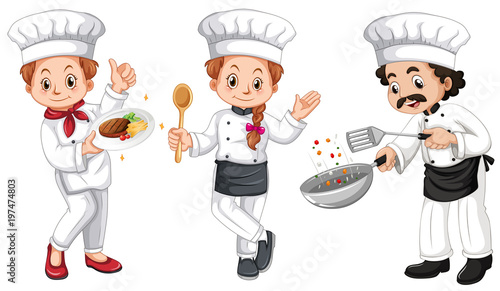 Three characters of chefs