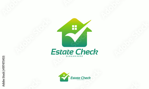 House Check logo designs concept vector, Estate Check logo template