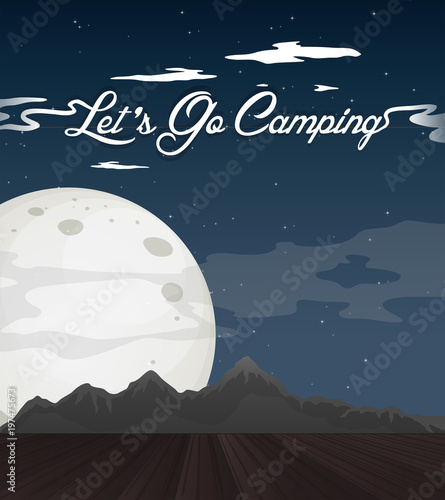 Background view with go camping theme