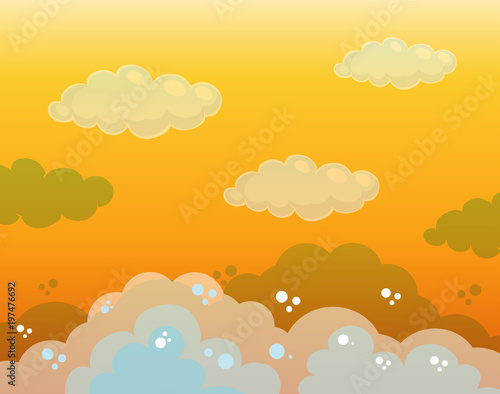 Background design with orange sky