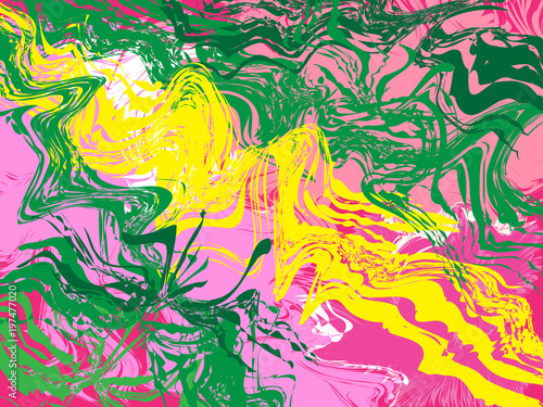Abstract green, yellow, pink vector background or pattern with handsome lines