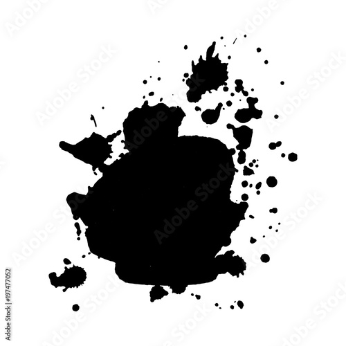 Abstract black ink blot background. Vector illustration. Grunge texture for cards and flyers design. A model for the creation of digital brushes