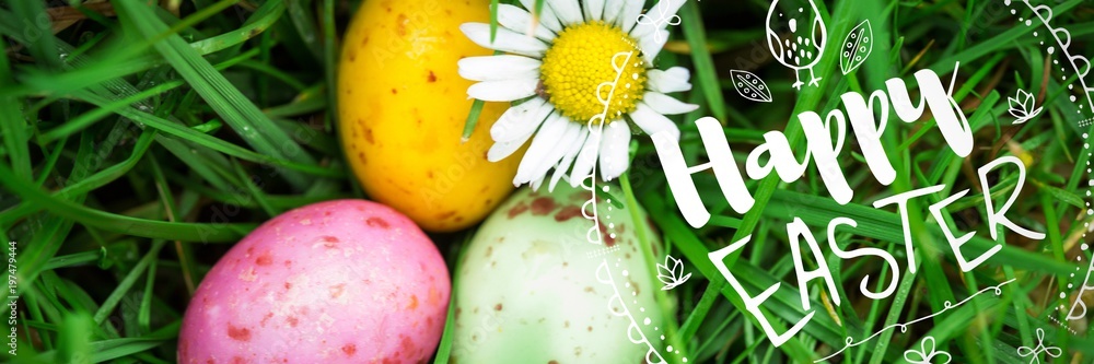 Composite image of happy easter logo Composite image of happy easter logo