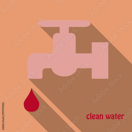 Dripping tap with drop line icon for web, mobile and infographics. Vector icon isolated on background.