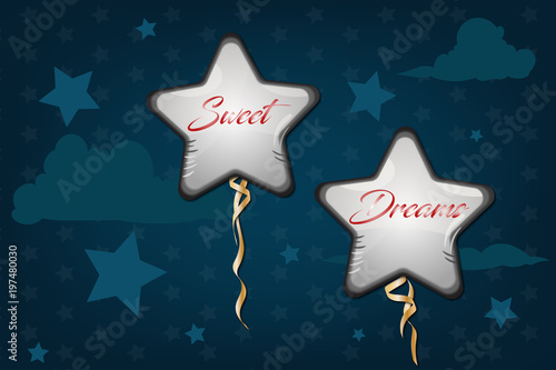 good night and sweet dreams illustration vector design