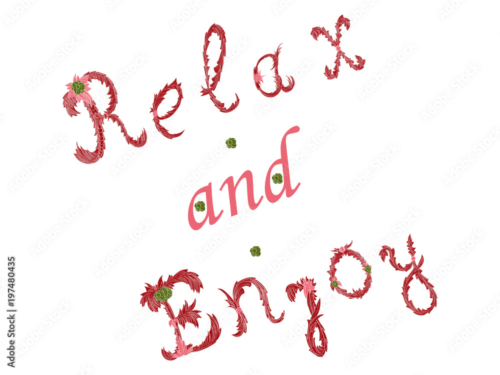 Relax and enjoy card. Summer lettering. Relax and enjoy card. Summer lettering.