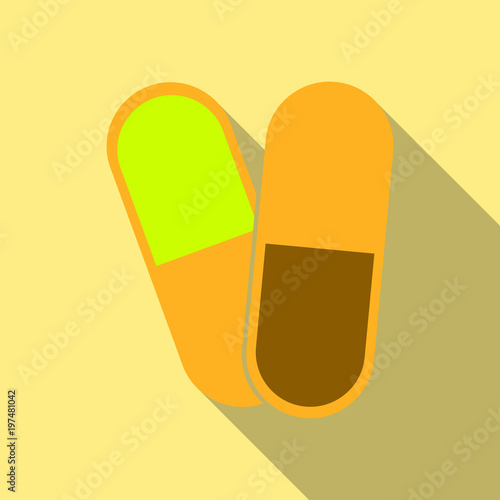 capsules info graphic. Painkillers, antibiotics, vitamins, amino acids, minerals, bio active additive, sports nutrition. Icons of medicament. Medical illustration