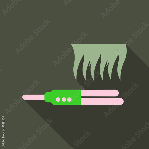 hair straightening iron isolated on background.