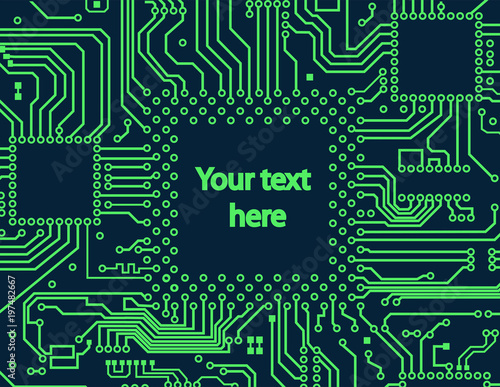High tech electronic circuit board vector background