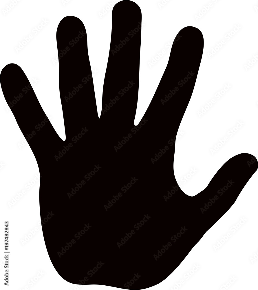 Silhouette model palm people. Drawn in black, isolated on white background. Silhouette model palm people. Drawn in black, isolated on white background.