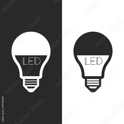 LED lightbulb icon - vector minimal thin line sign