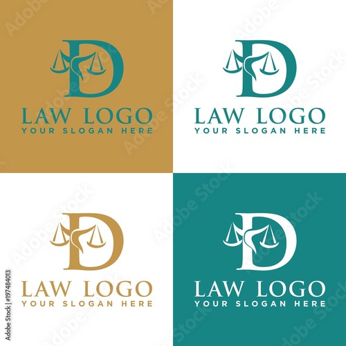 Letter D and Scales law Logo