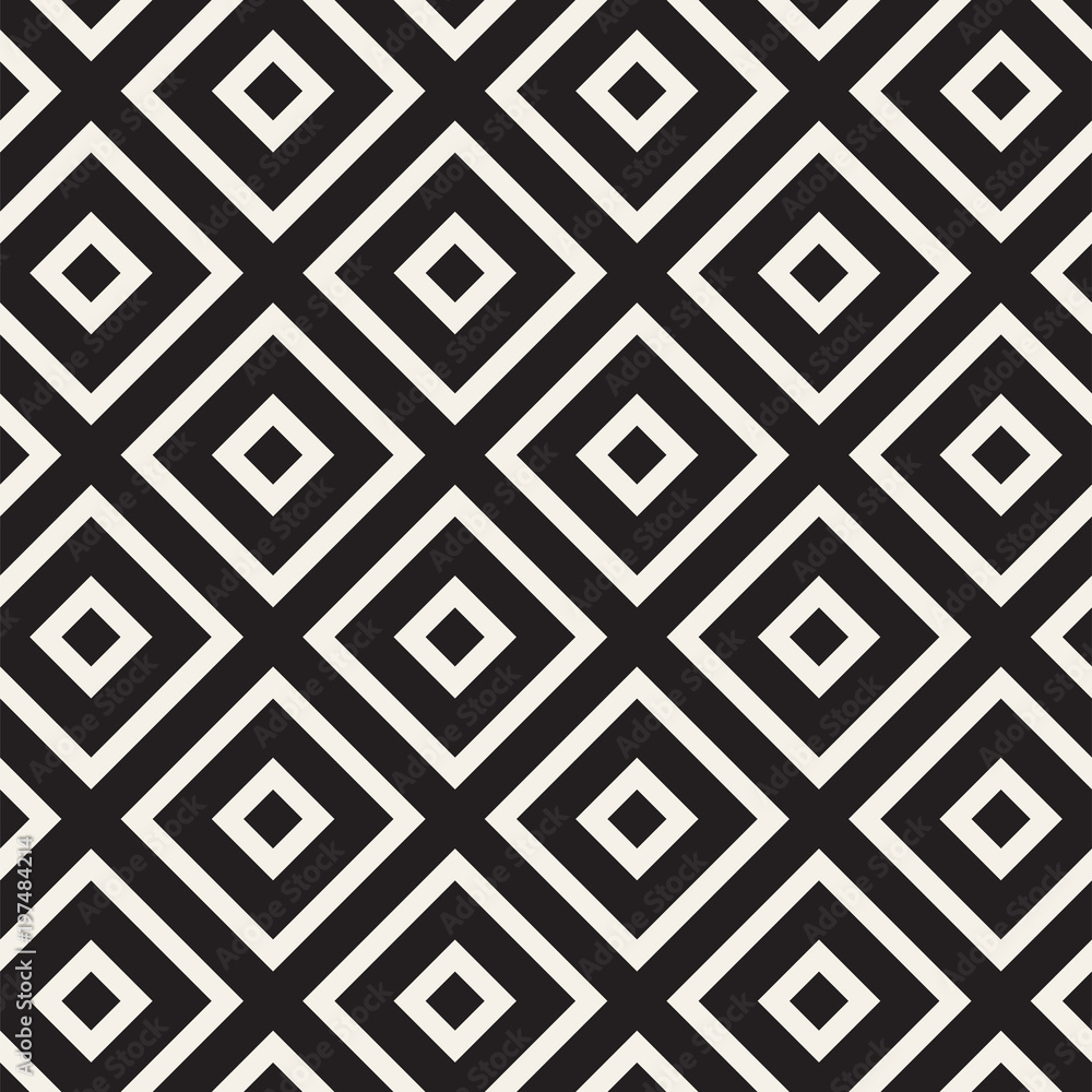 Stylish lines lattice. Ethnic monochrome texture. Abstract geometric background design. Vector seamless pattern. Stylish lines lattice. Ethnic monochrome texture. Abstract geometric background design. Vector seamless pattern.