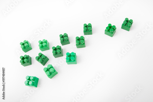 Colorful cubes of designer on white background