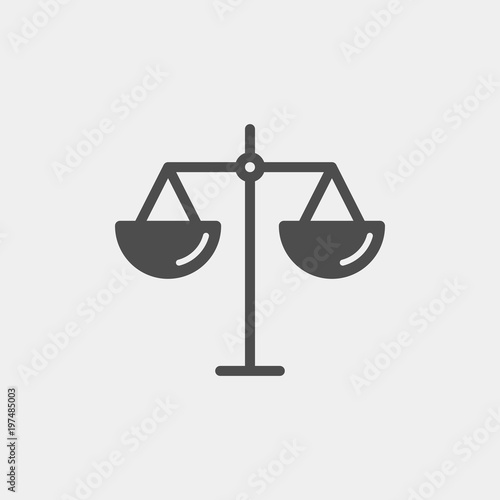 Scales judicial flat vector icon