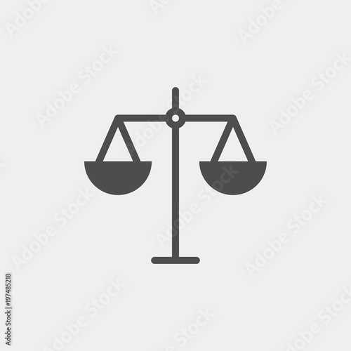Scales judicial flat vector icon
