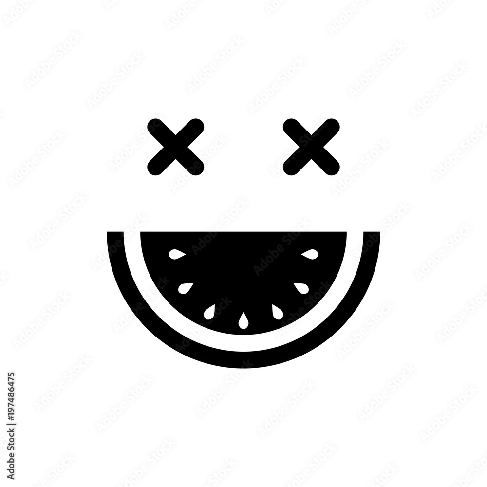 Face with a mouth instead of a watermelon Face with a mouth instead of a watermelon