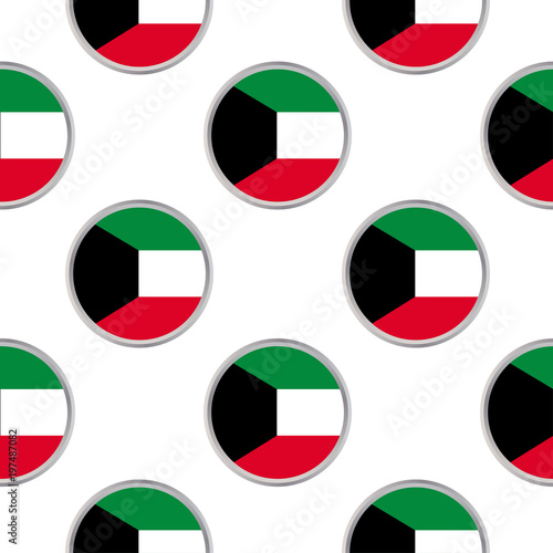 Free Download Seamless pattern from the circles with flag of State of Kuwait. - GFXLoad
