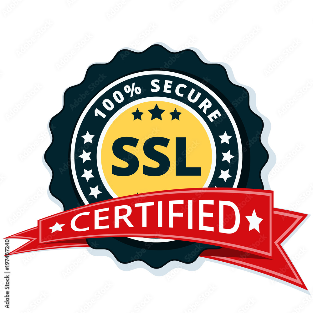 SSL Certified label illustration SSL Certified label illustration