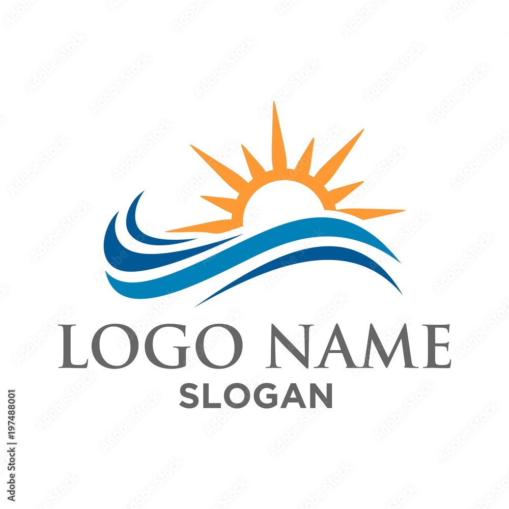 Obraz premium sun wave logo vector