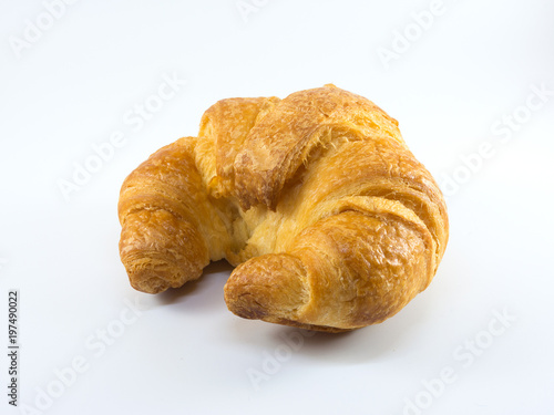 fresh croissant on white background.