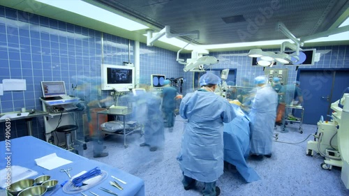 Timelapse Hospital Surgery team 30fps. Surgery team operating a patient