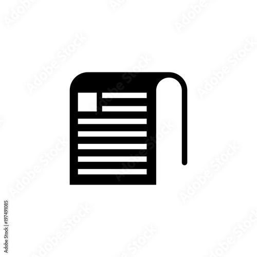 Newspaper. Flat Vector Icon. Simple black symbol on white background photo