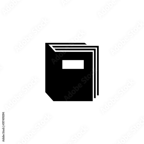 Document Folder. Flat Vector Icon. Simple black symbol on white background