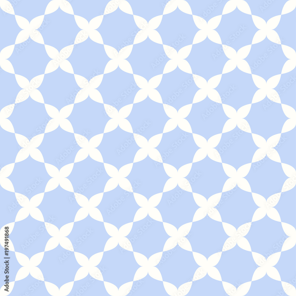 Blue quatrefoil lattice pattern. Blue quatrefoil lattice pattern.