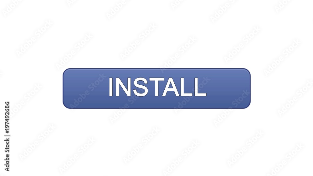 Install web interface button violet color, application downloading, site design Install web interface button violet color, application downloading, site design