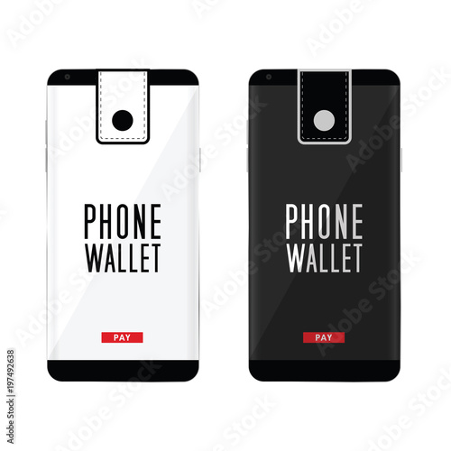 smartphone wallet vector illustration