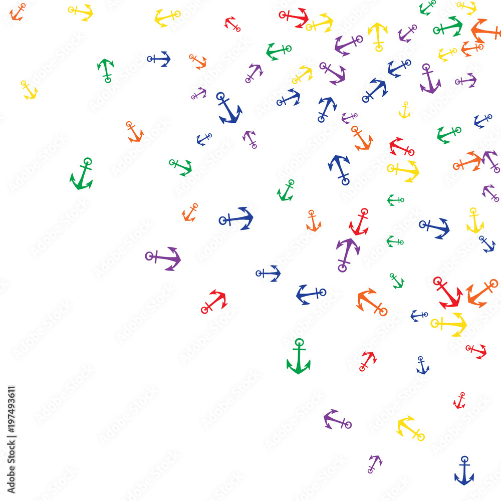 Pretty summer background with anchors. Anchor In Cartoon Free Style. Pattern Art Illustration Vector Pretty summer background with anchors. Anchor In Cartoon Free Style. Pattern Art Illustration Vector