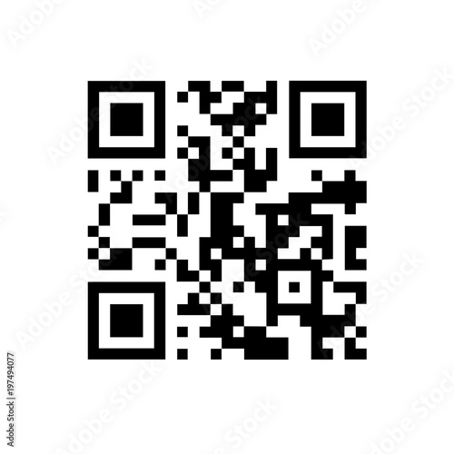 QR code on white isolated background.