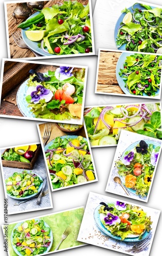 Lettuce salad collage