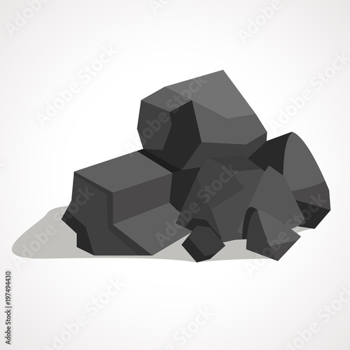 Cartoon black coal stacked pile