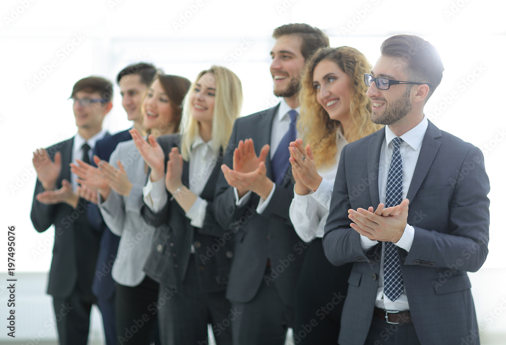 group of business people applauding isolated group of business people applauding isolated