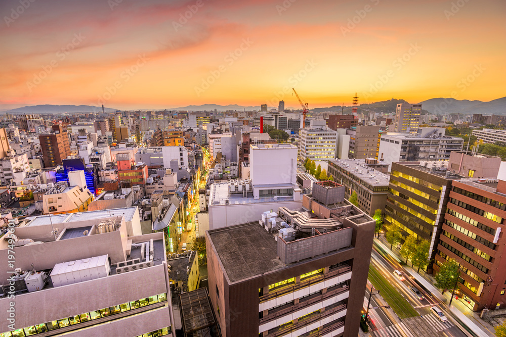 Obraz premium Kumamoto City, Japan Skyline
