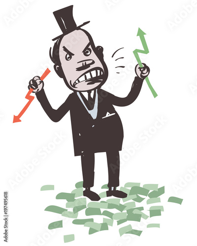 Fotografia Crazy Banker. Rage. Vector Illustration