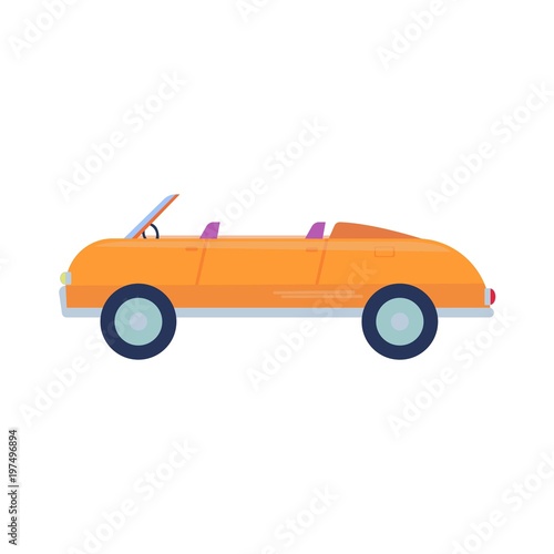 Vector car isolated on white background. Flat style illustration. Vector illustration.