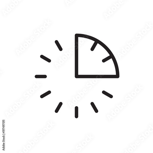 15 minutes, quarter outlined vector icon. Modern simple isolated sign. Pixel perfect vector  illustration for logo, website, mobile app and other designs